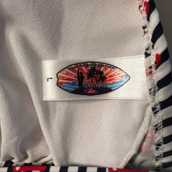 Bingo Surf Bikini Navy & Red Anchor Print - Medium/Large - Picture 3 of 4